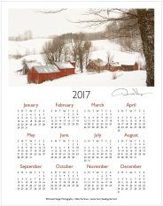 2017 Jenne Farm one page calendar