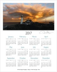 2017 lighthouse one page calendar
